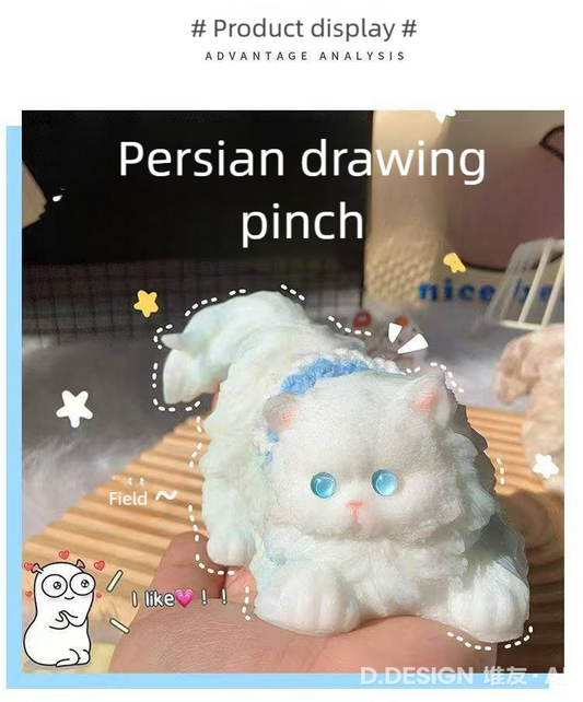 Persian Cat Squishy Toy – Ultra Soft, Kawaii Decompression Plush
